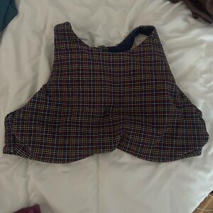 Athleta 36D/DD plaid high neck swim top